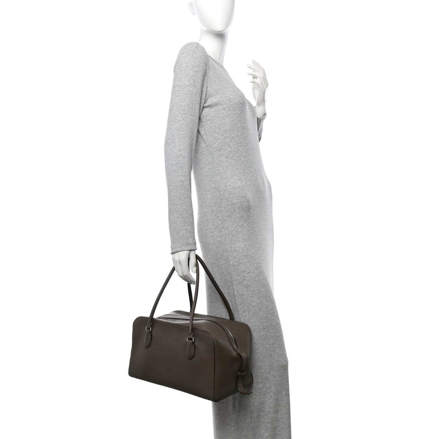 Grained Calfskin EW Bowling Bag Elephant
