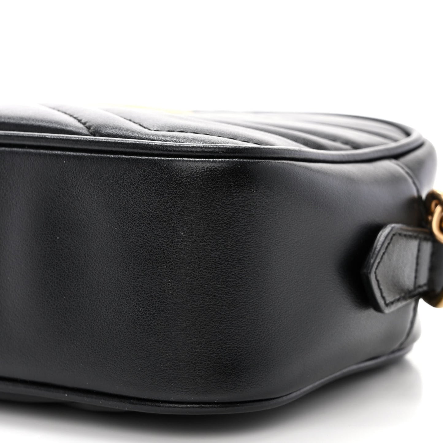 Calfskin Matelasse Mini GG Marmont Chain Shoulder Bag Black