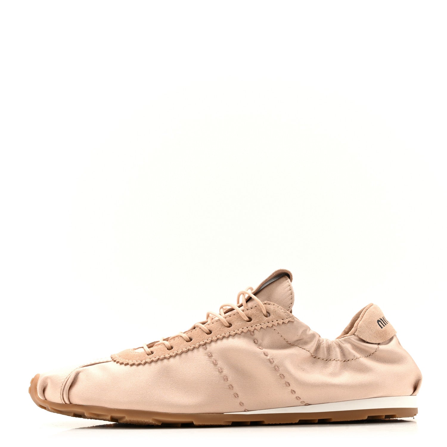 Miu Miu Satin Womens Plume Sneakers 37 Cipria 1793718 – FASHIONPHILE
