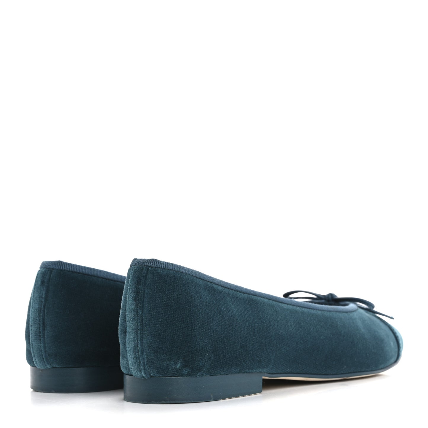 Velvet Cap Toe Ballerina Flats 39.5 Blue
