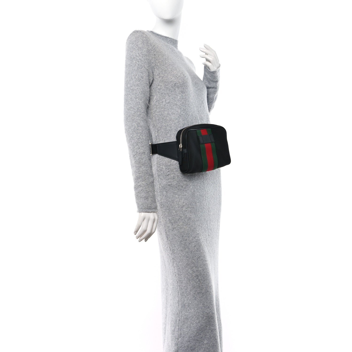 Gucci Canvas Web Slim Belt Bag Black 2 of 10