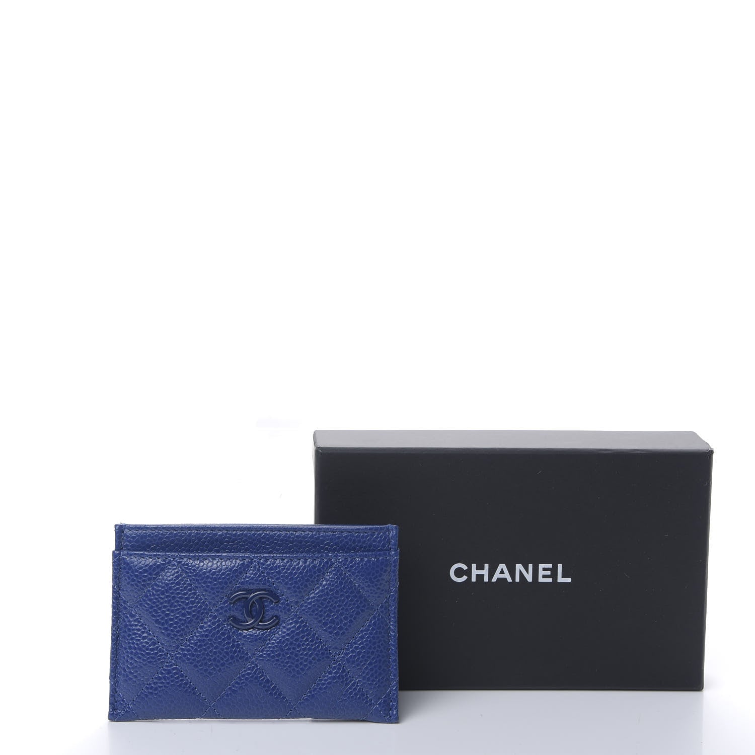 Chanel Caviar Quilted Incognito Card Holder Blue 8 of 8