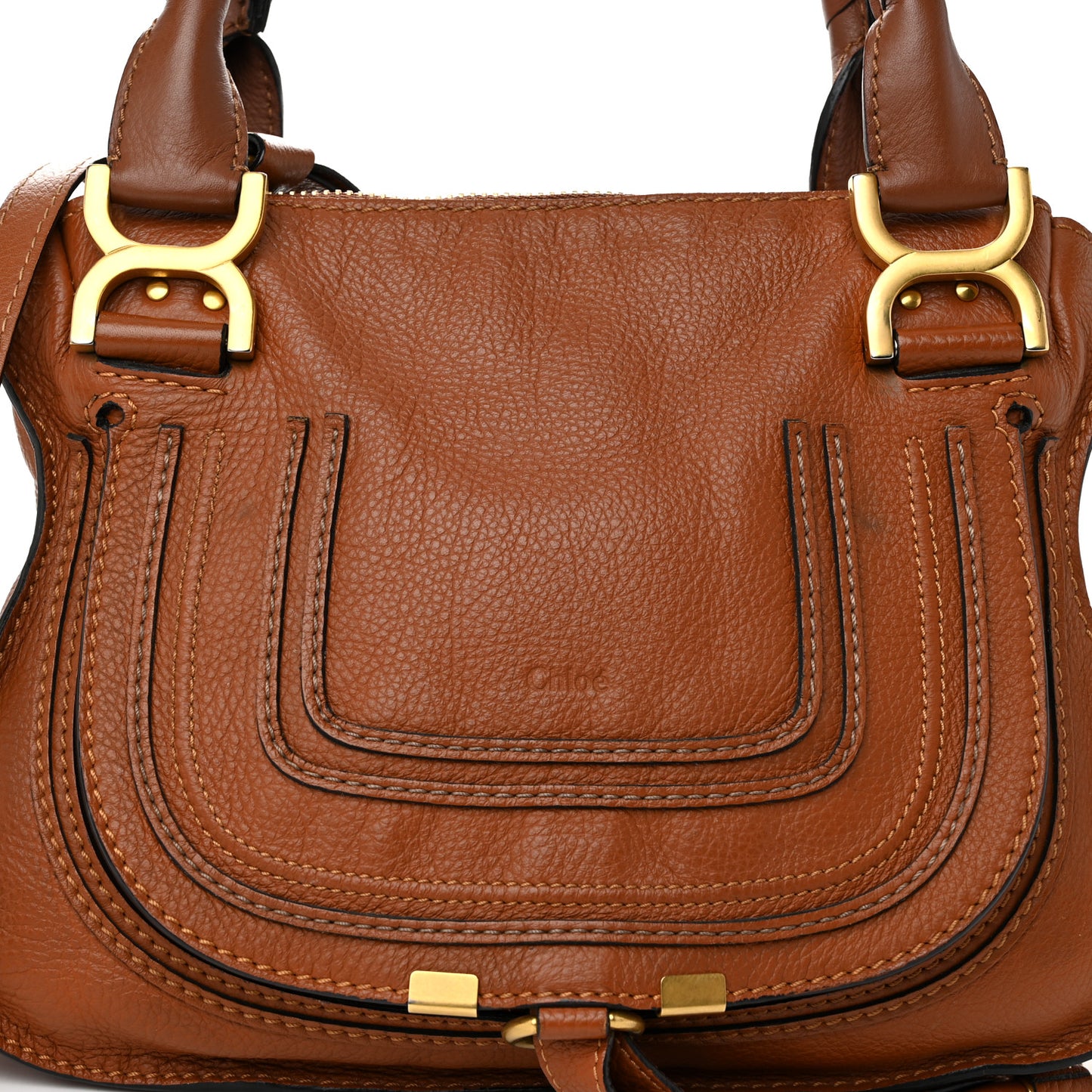 Calfskin Small Marcie Satchel Tan