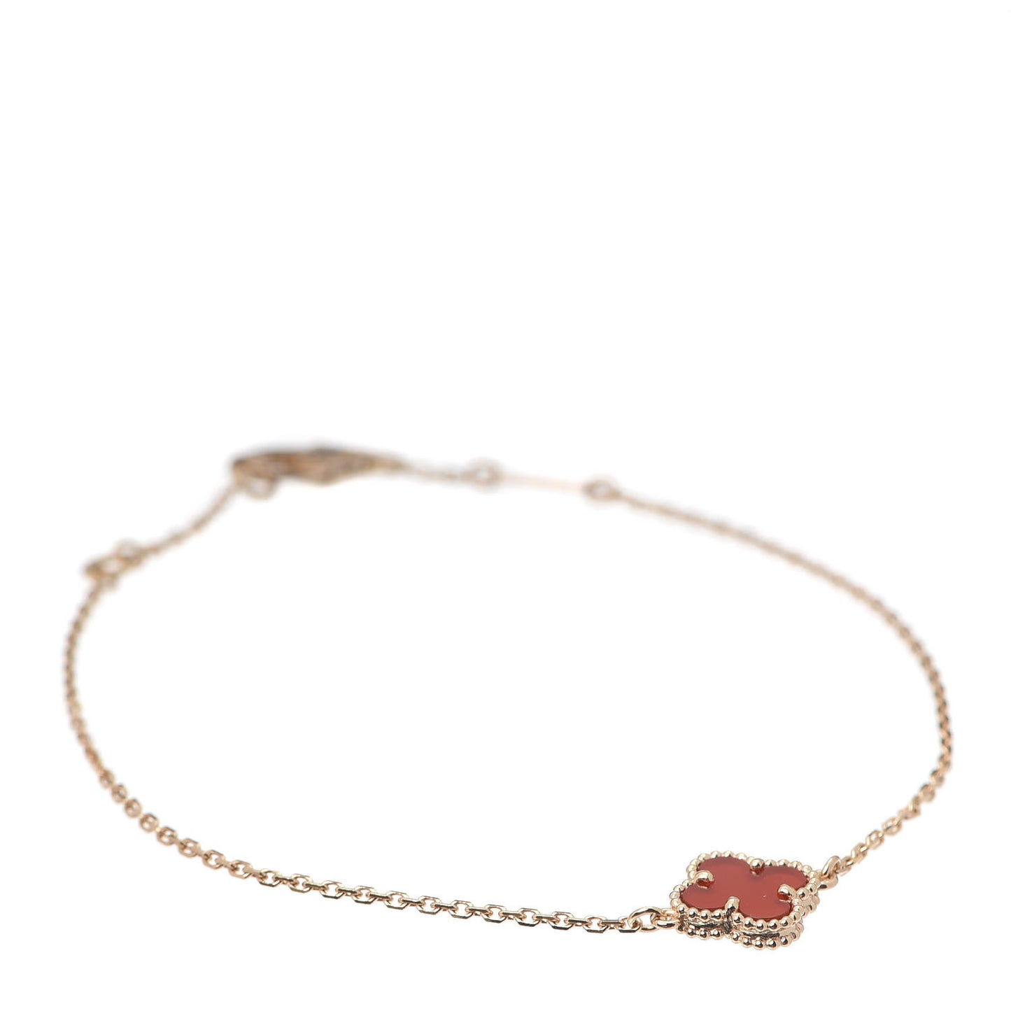 18K Rose Gold Carnelian Sweet Alhambra Bracelet