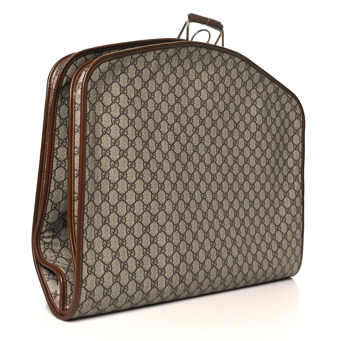 GG Supreme Monogram Azalea Calfskin Retro Interlocking G Hanger Garment Bag Beige Ebony Brown Sugar