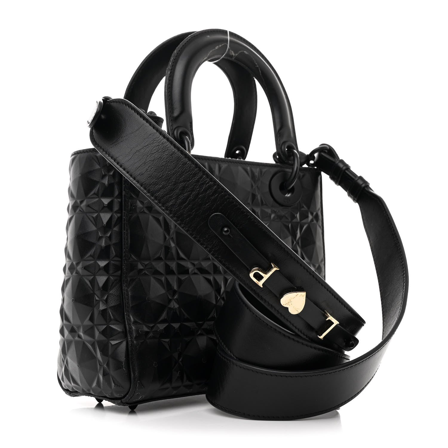 Christian Dior Calfskin Cannage Diamond Small My ABCDior Lady Dior Black 3 of 12
