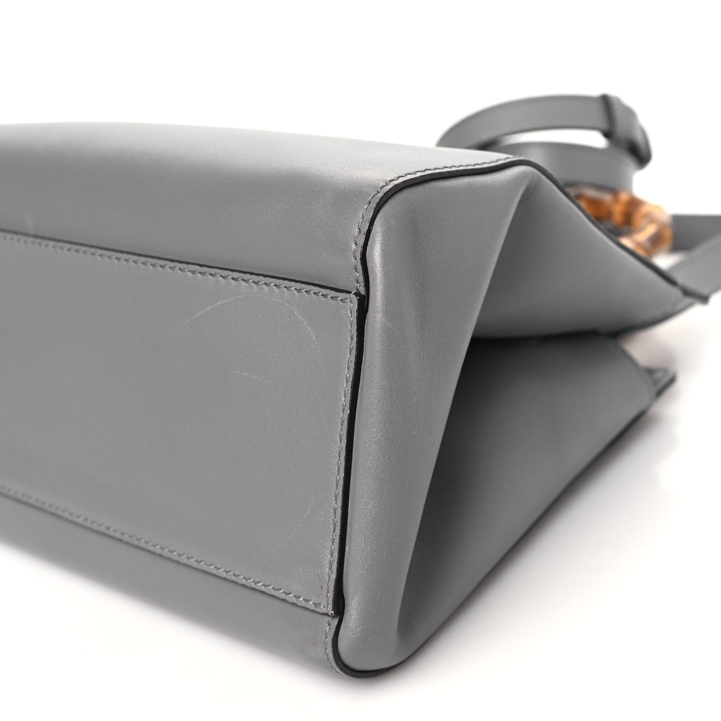 Nappa Bamboo Small Nymphaea Top Handle Bag Grey