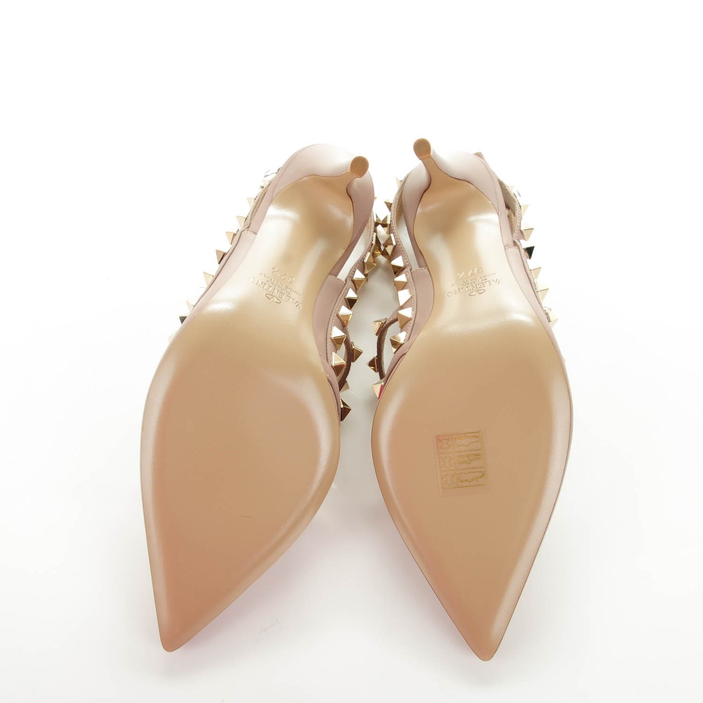 Nappa Rockstud Ankle Strap Pumps 37.5 Poudre