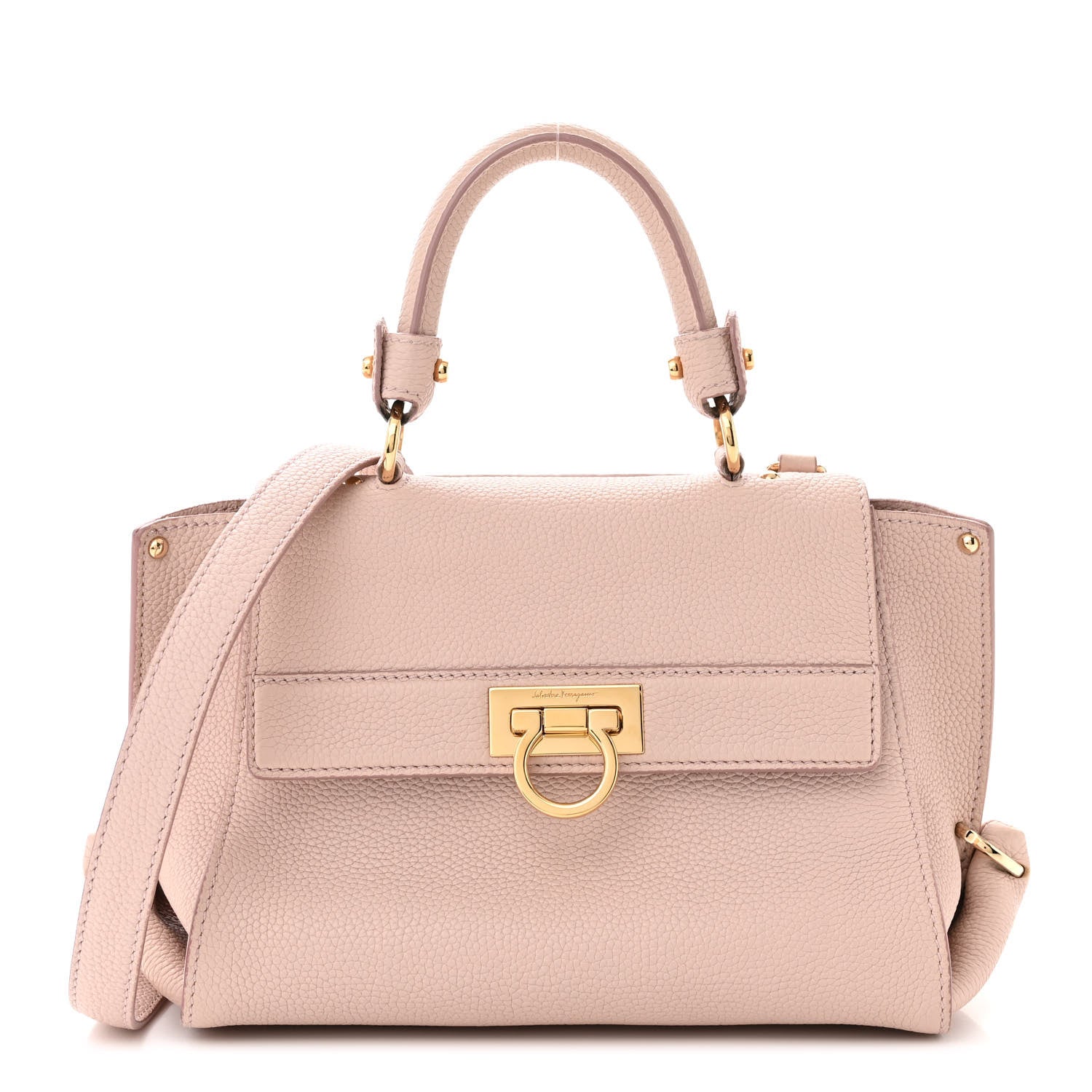 Salvatore Ferragamo Grained Calfskin Small Sofia Satchel Macaron 1 of 12