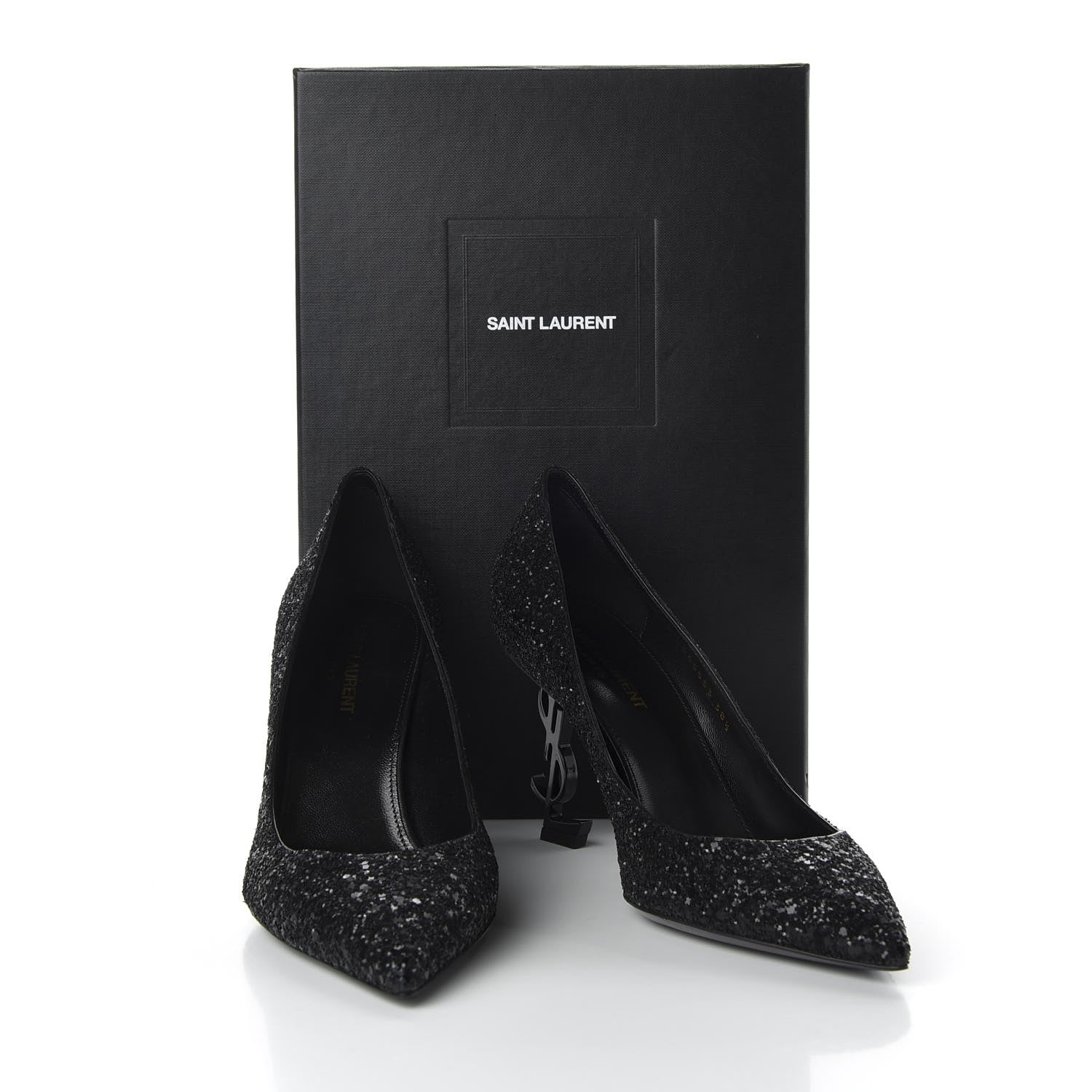Saint Laurent Glitter Opyum 85 Pumps 38.5 Black 10 of 10