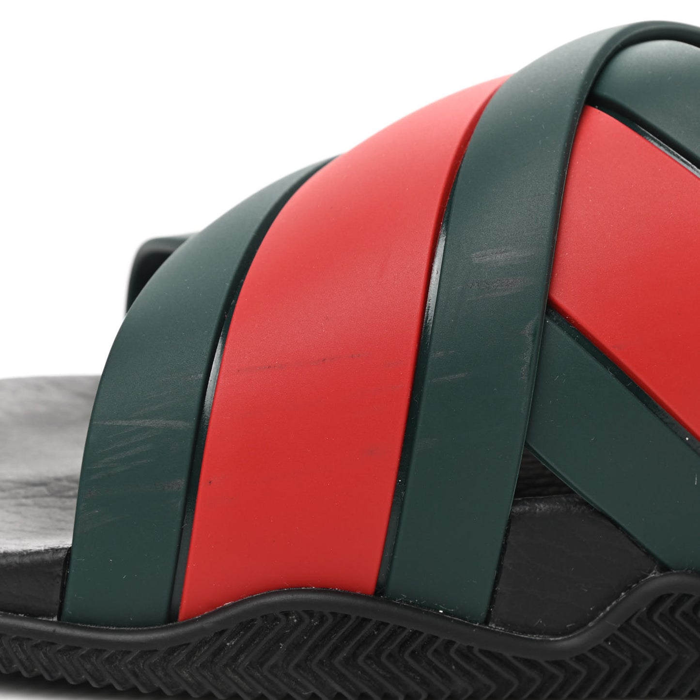 Rubber Web Mens Criss Cross Slide Sandals 7 Green Red
