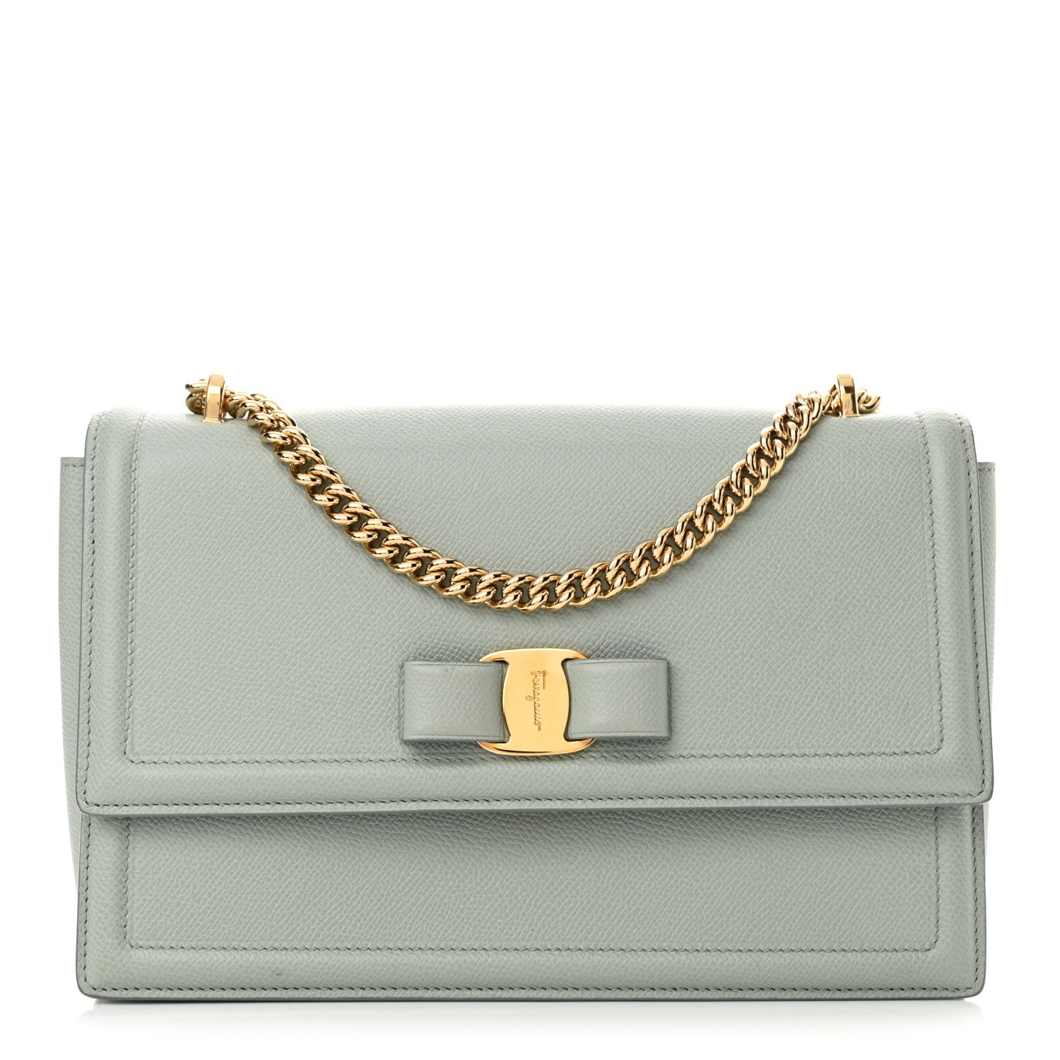 Salvatore Ferragamo Printed Calfskin Ginny Shoulder Bag Opal 1 of 11