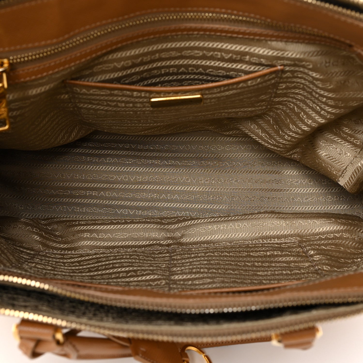 Prada Saffiano Large Galleria Double Zip Tote Caramel 5 of 32