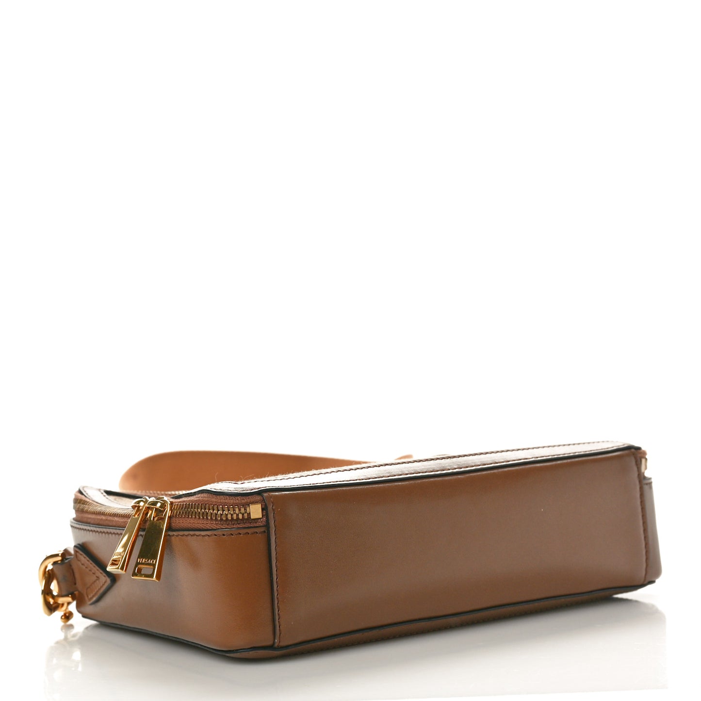 Canvas Calfskin Allover Messenger Bag Beige Brown