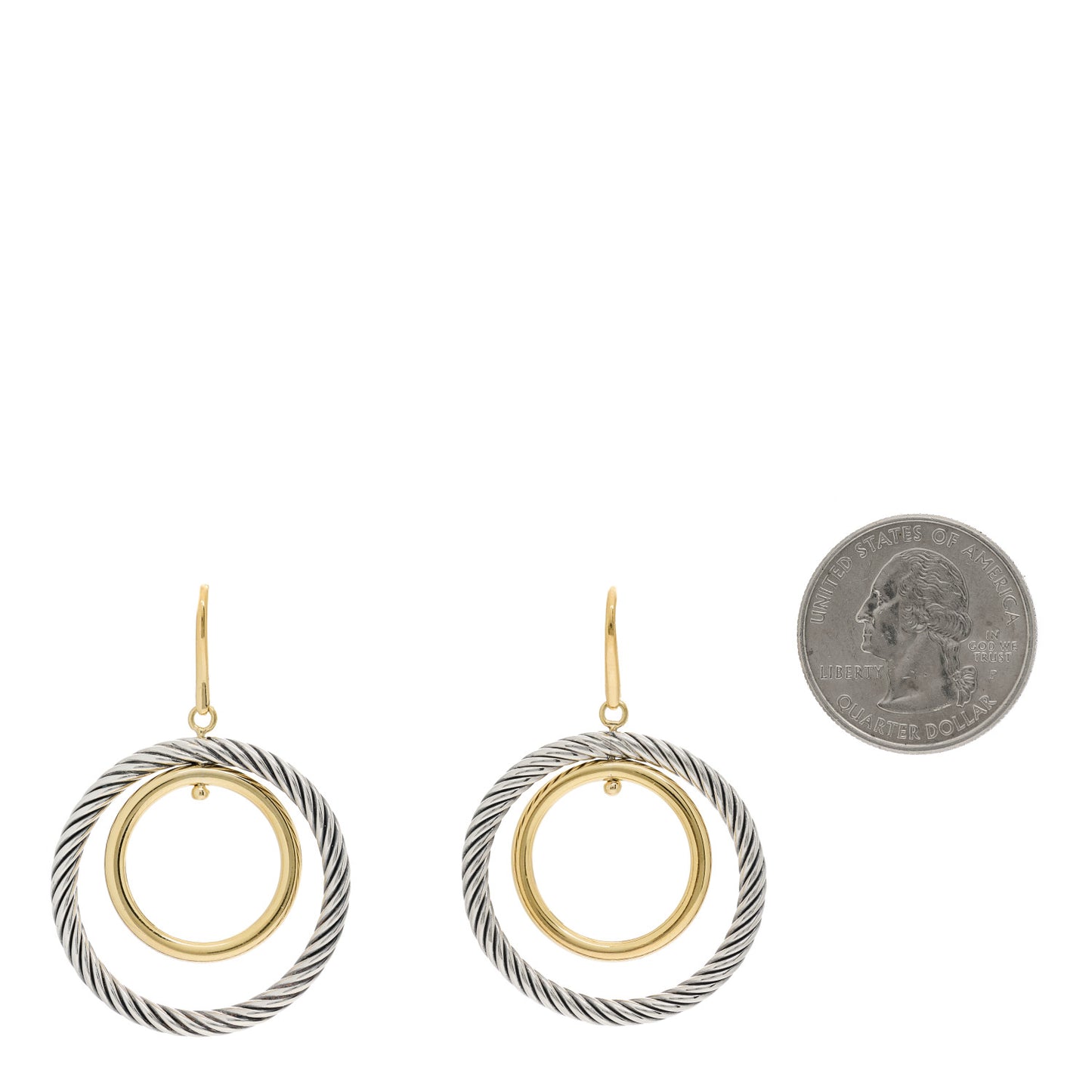 18K Yellow Gold Sterling Silver Mobile Earrings