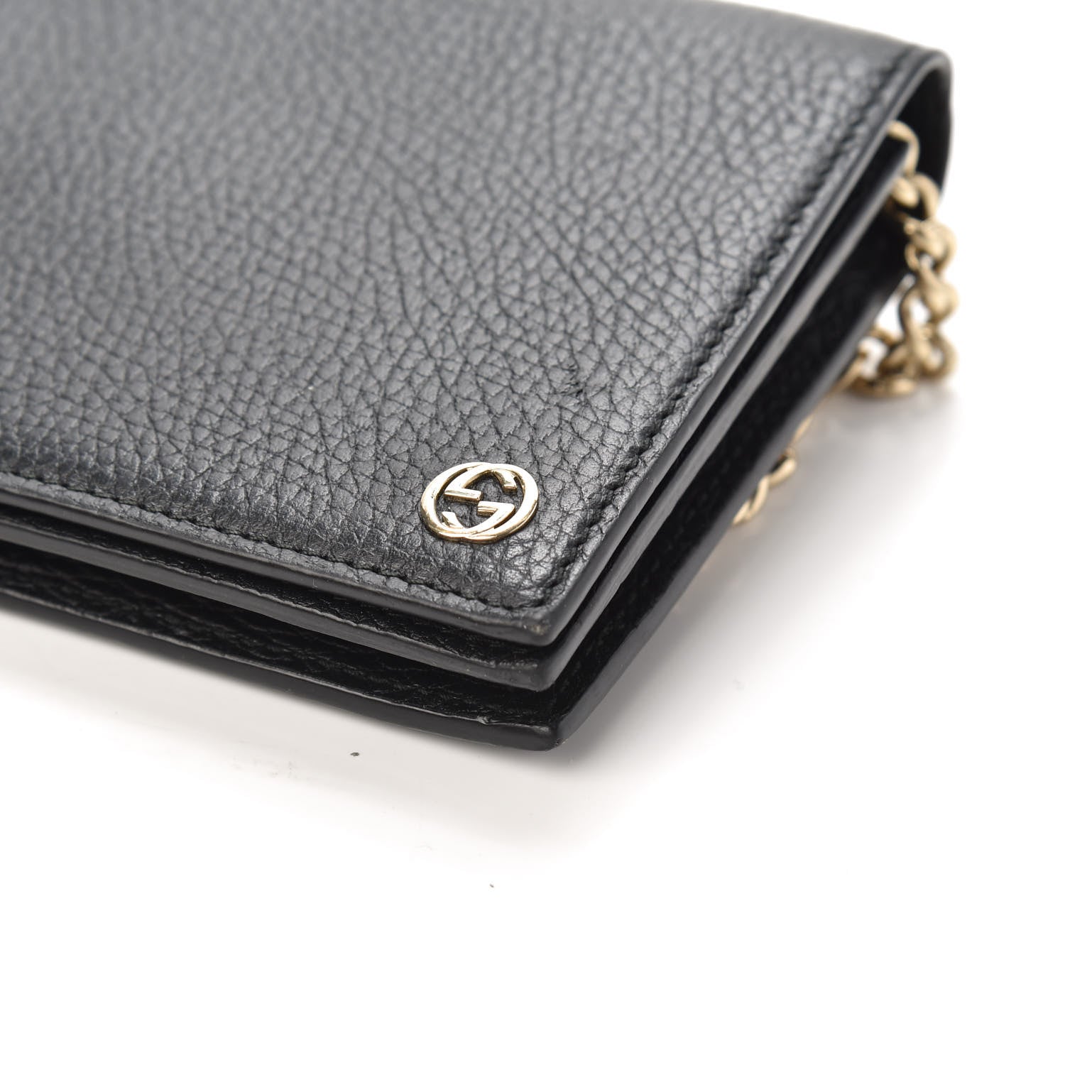 Gucci Dollar Calfskin Medium Betty Chain Wallet Black 8 of 8