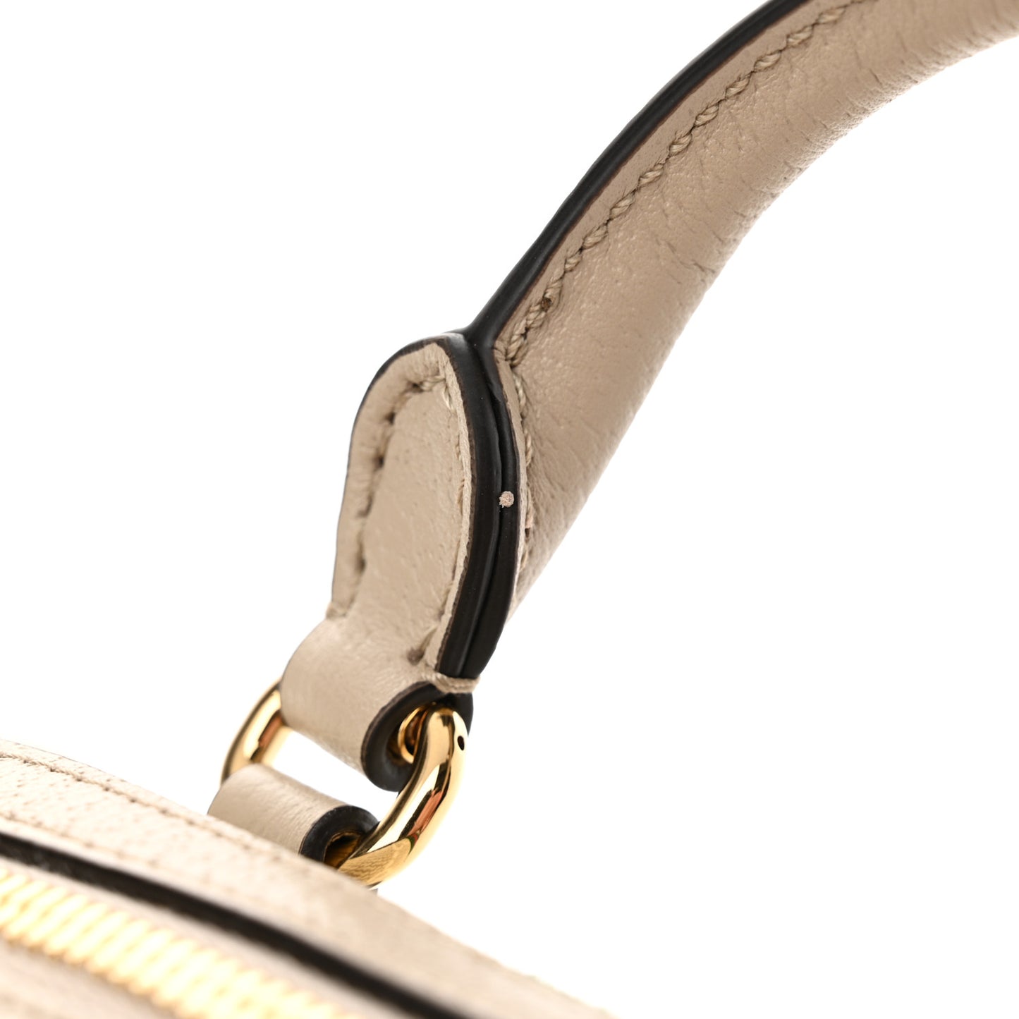 GG Supreme Monogram Textured Dollar Calfskin Web Super Mini Ophidia Top Handle Bowler Bag Beige Mystic White Oatmeal