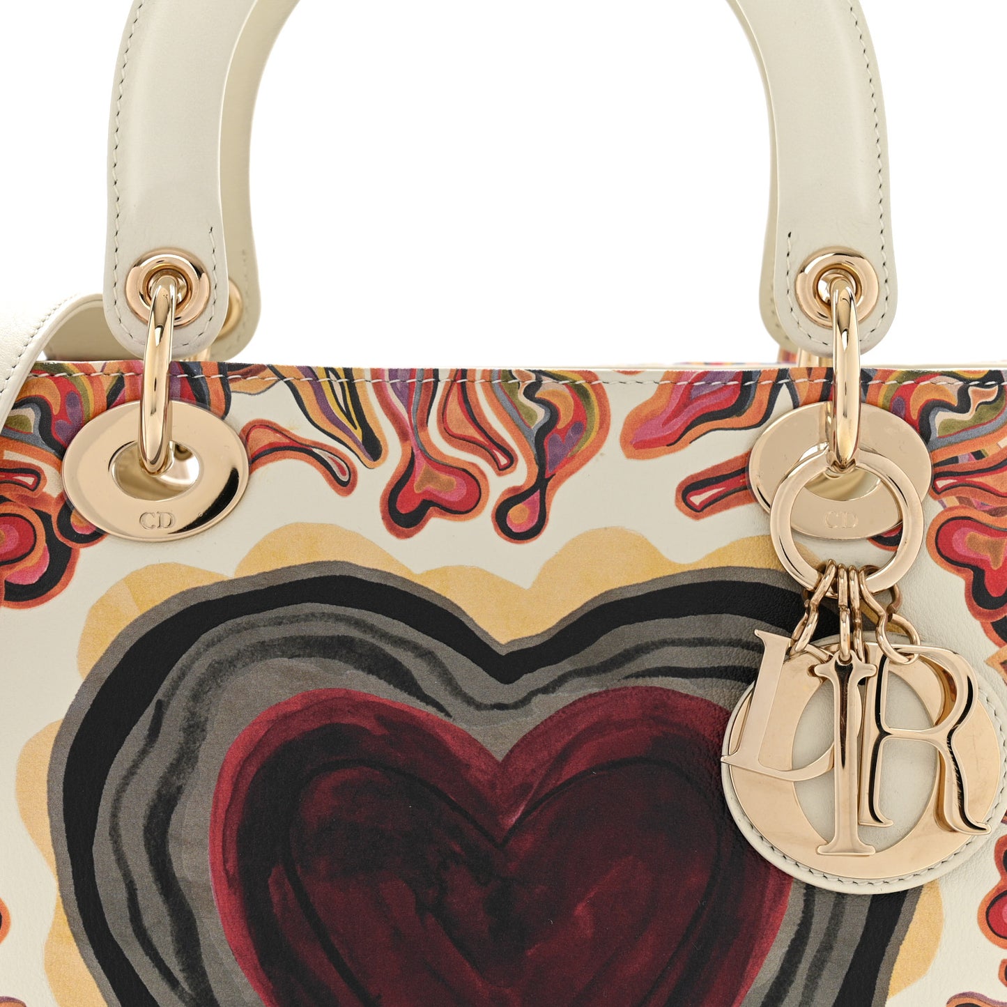 Deerskin Heart Printed Medium Lady Dior Multicolor
