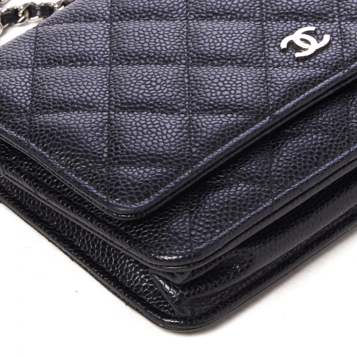 Caviar Quilted Wallet On Chain WOC Black