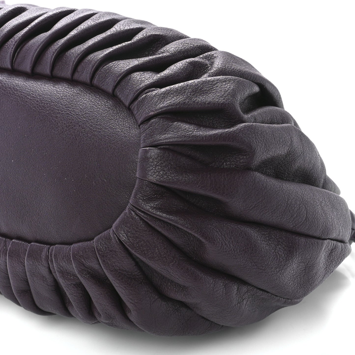 Calfskin Pleated Balloon Bag Eggplant