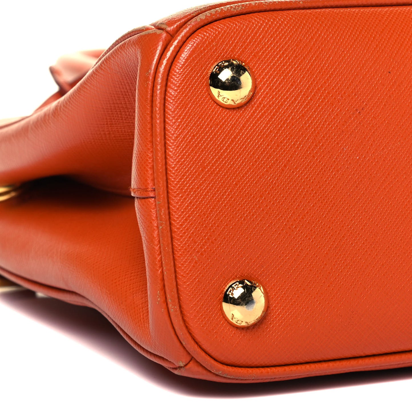 Saffiano Lux Medium Double Zip Tote Papaya