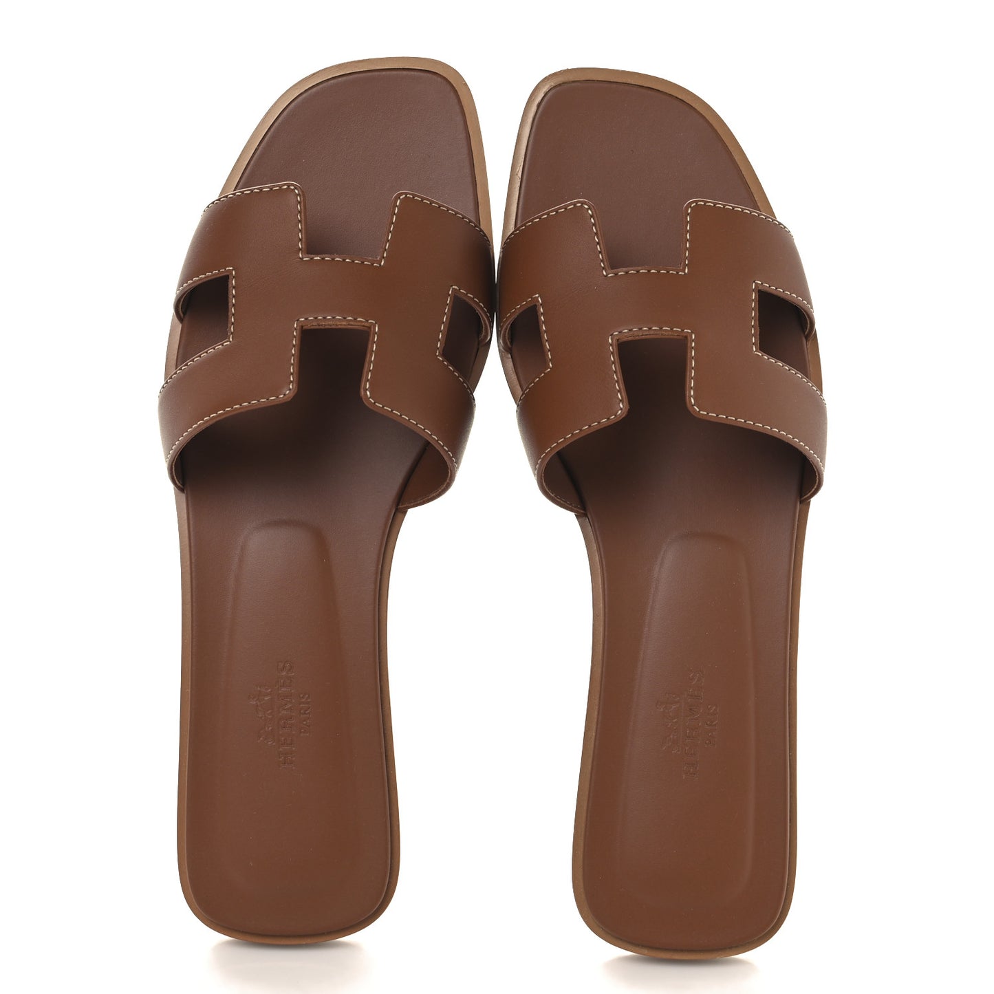 Box Calfskin Oran Sandals 38 Gold