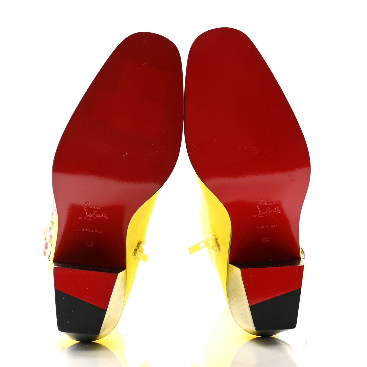 Christian Louboutin Satin Morgan Fleur 70 Over The Knee Boots 38 Yellow 5 of 9