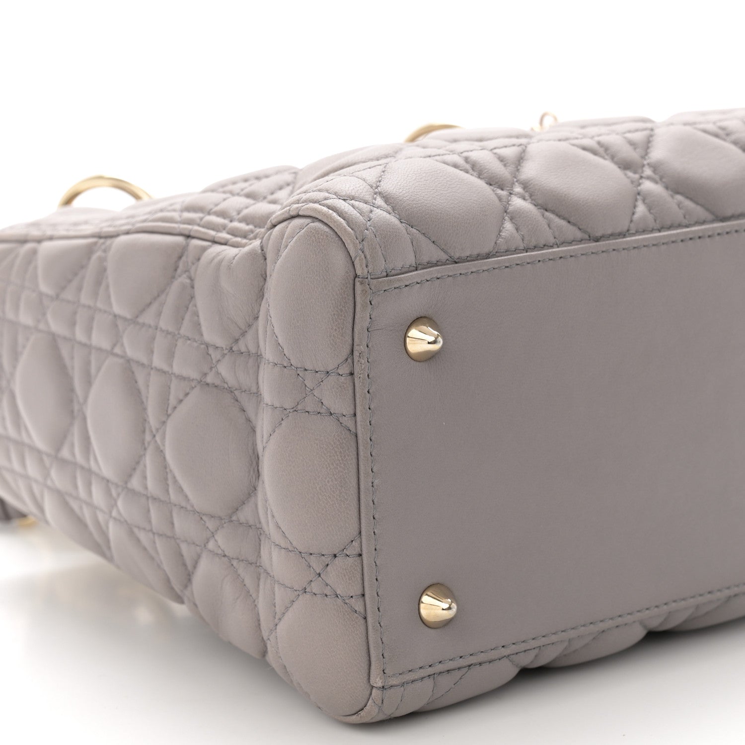 Christian Dior Lambskin Cannage Medium Lady Dior Grey 10 of 12