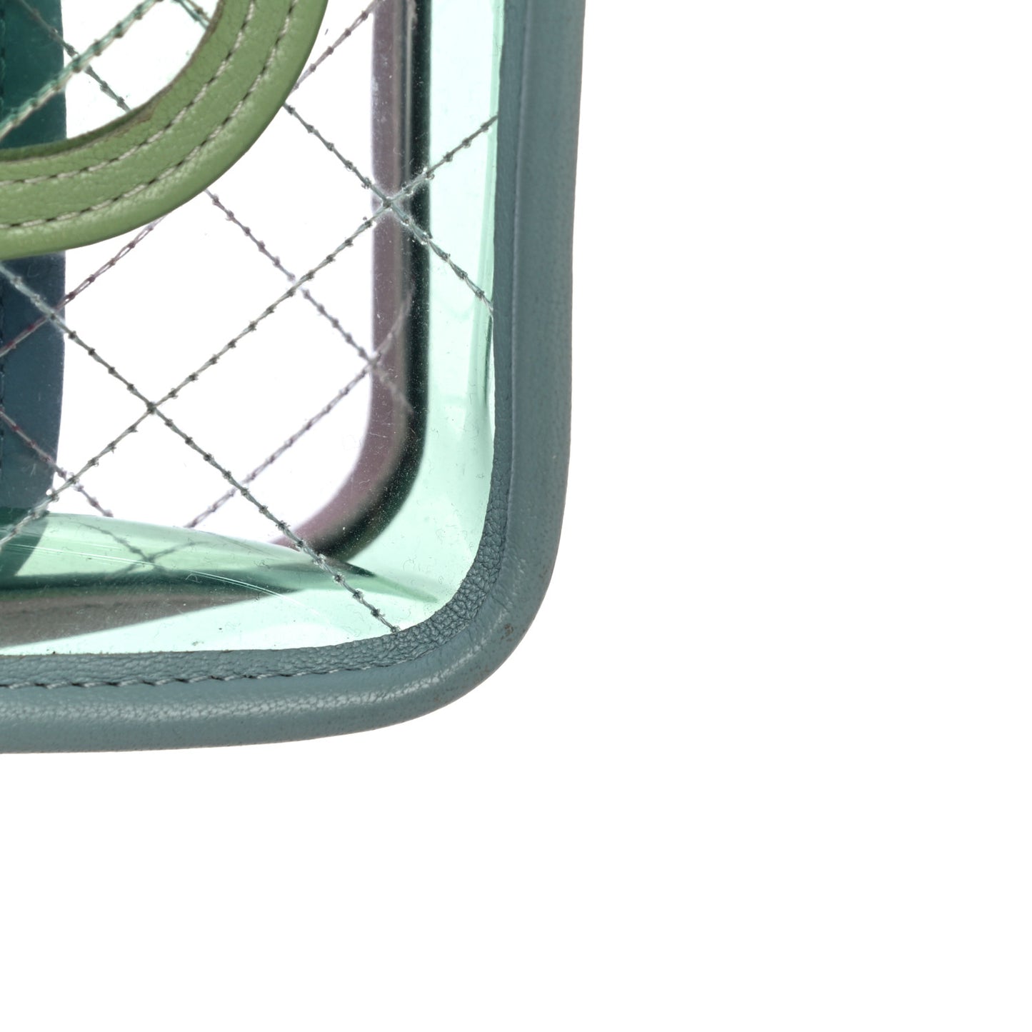 Lambskin PVC Quilted Mini Coco Splash Flap Blue Green
