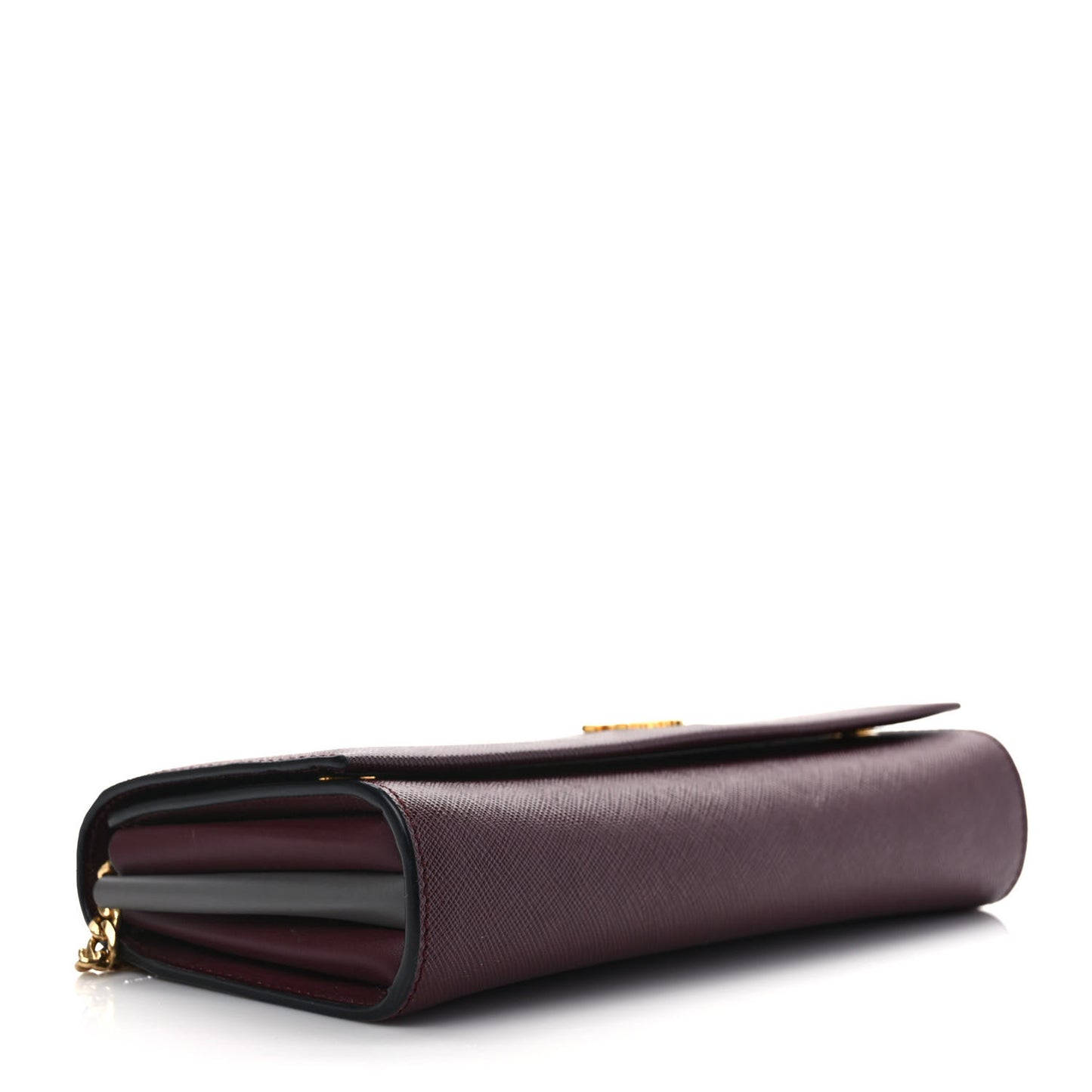 Saffiano Metal Chain Wallet Granato