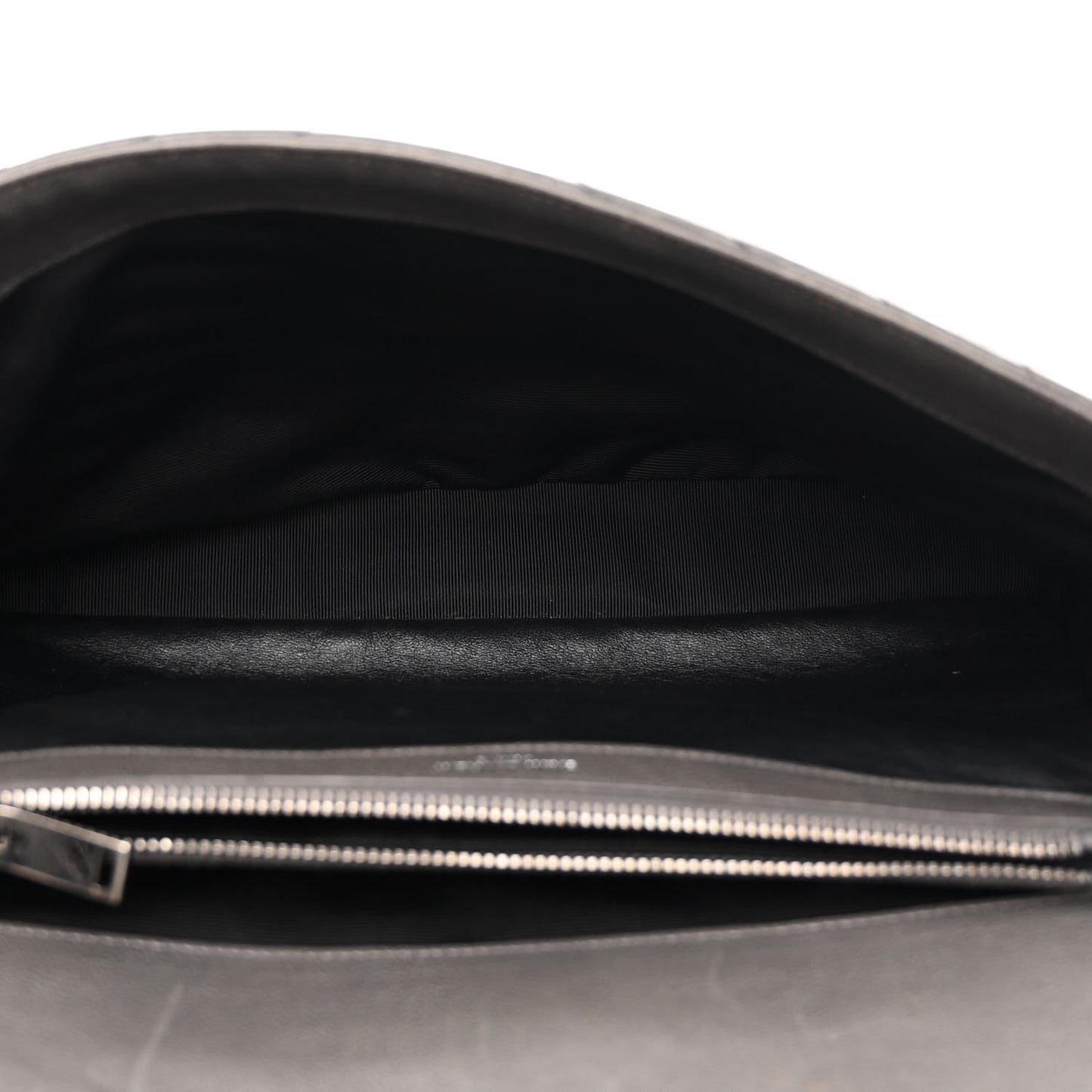 Sheepskin Matelasse Chevron Monogram Large College Satchel Dark Anthracite
