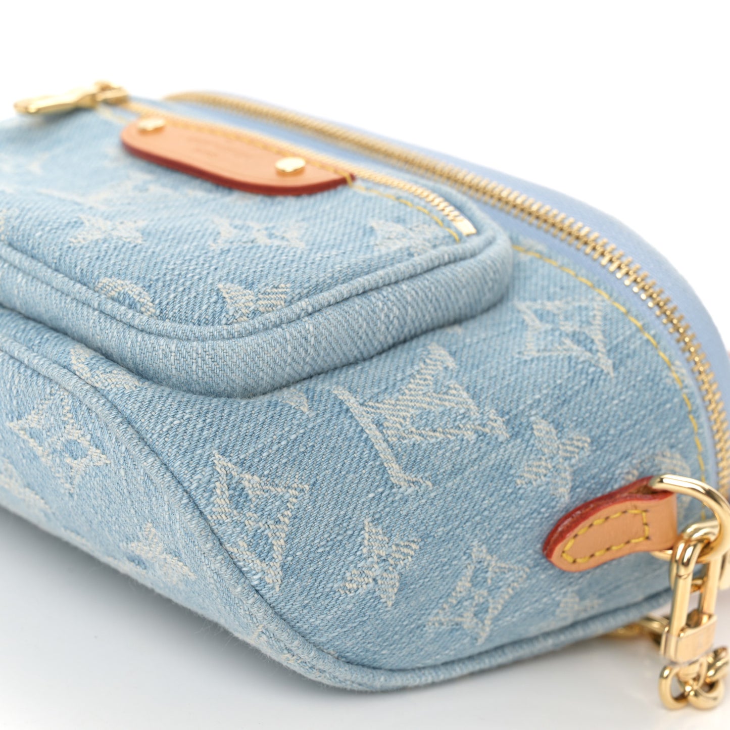 Monogram Denim Mini Bumbag Sky Blue