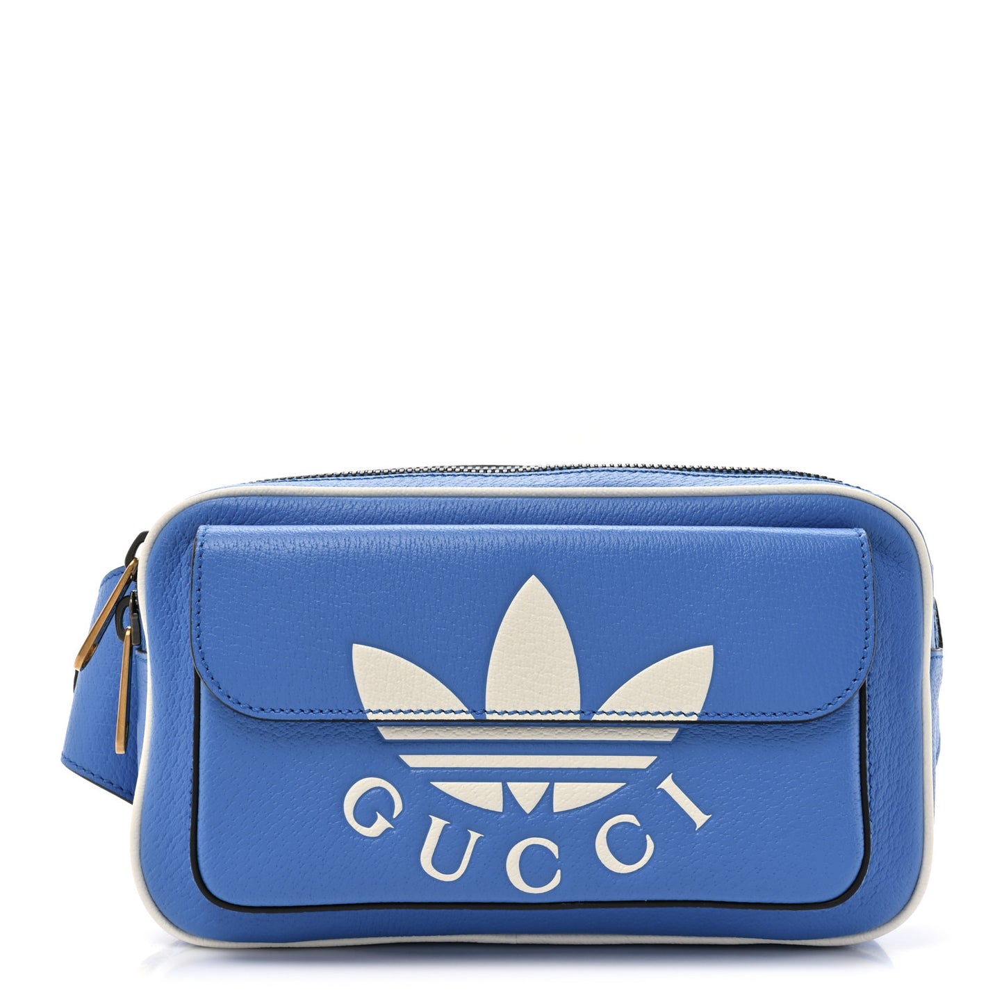 X ADIDAS Textured Dollar Calfskin Belt Bag Blue