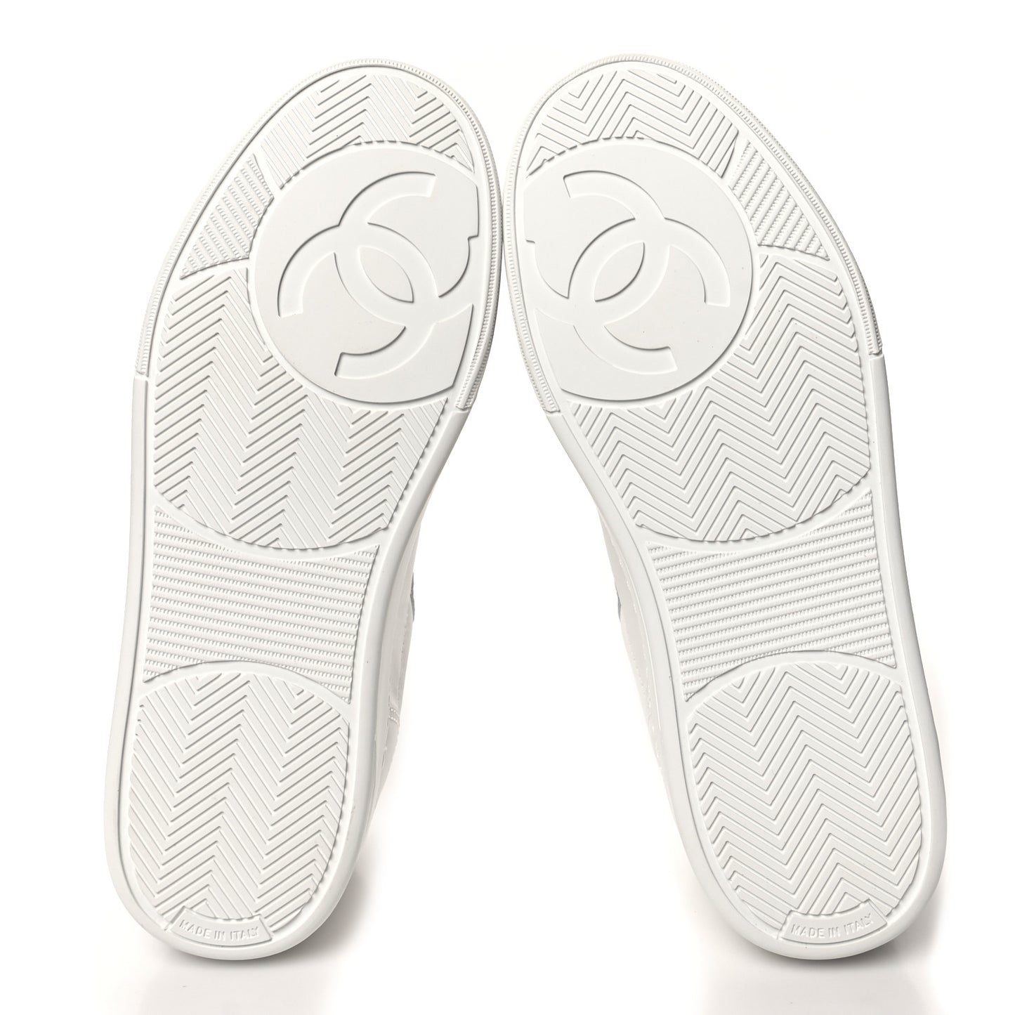 Calfskin Womens CC Logo Sneakers 37 White