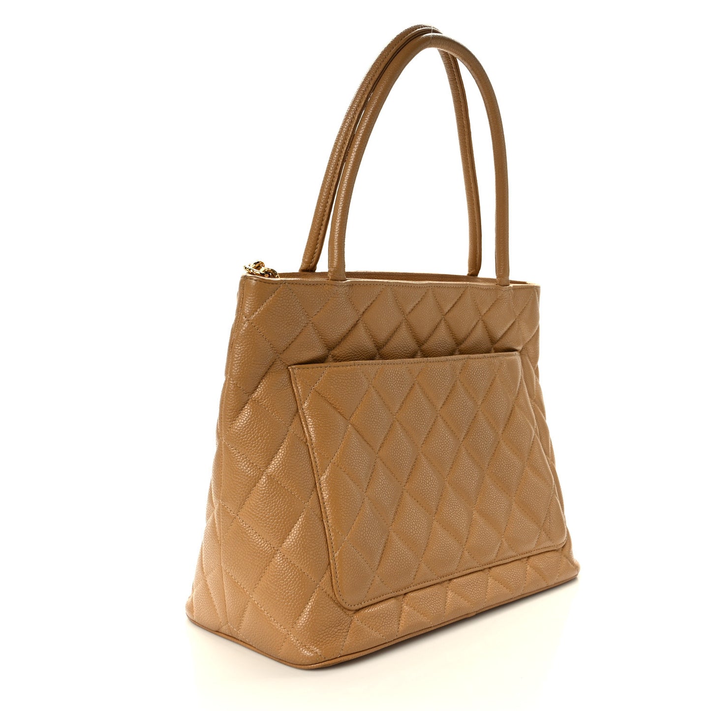 Caviar Quilted Medallion Tote Beige