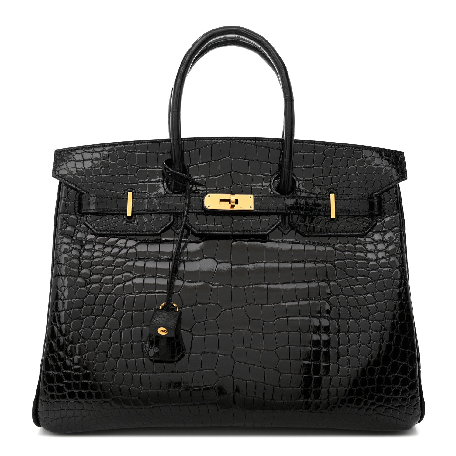 Hermes Shiny Porosus Crocodile Birkin 35 Black 1 of 11