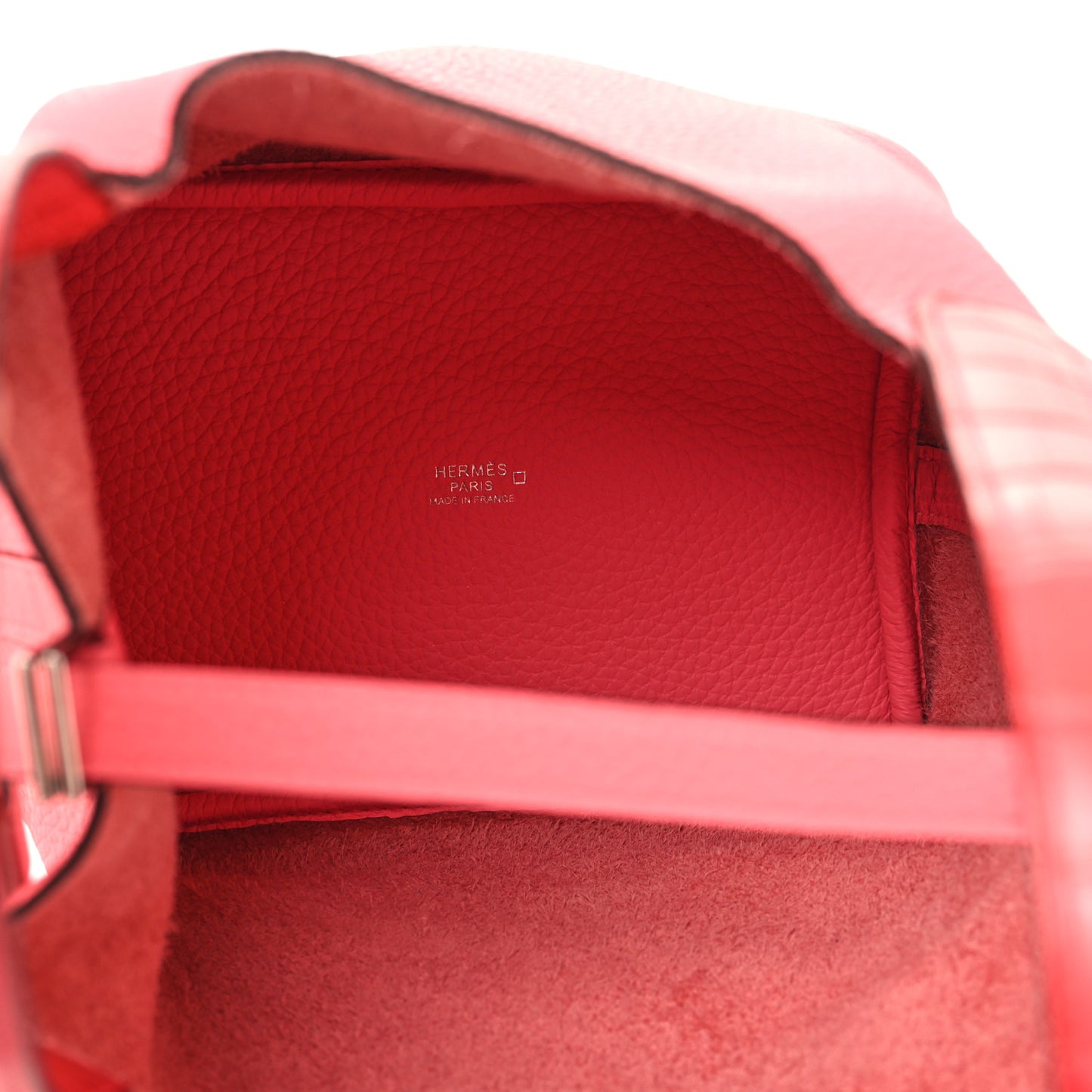Taurillon Clemence Matte Alligator Picotin Lock Touch 18 PM Rose Azalee Bougainvillier