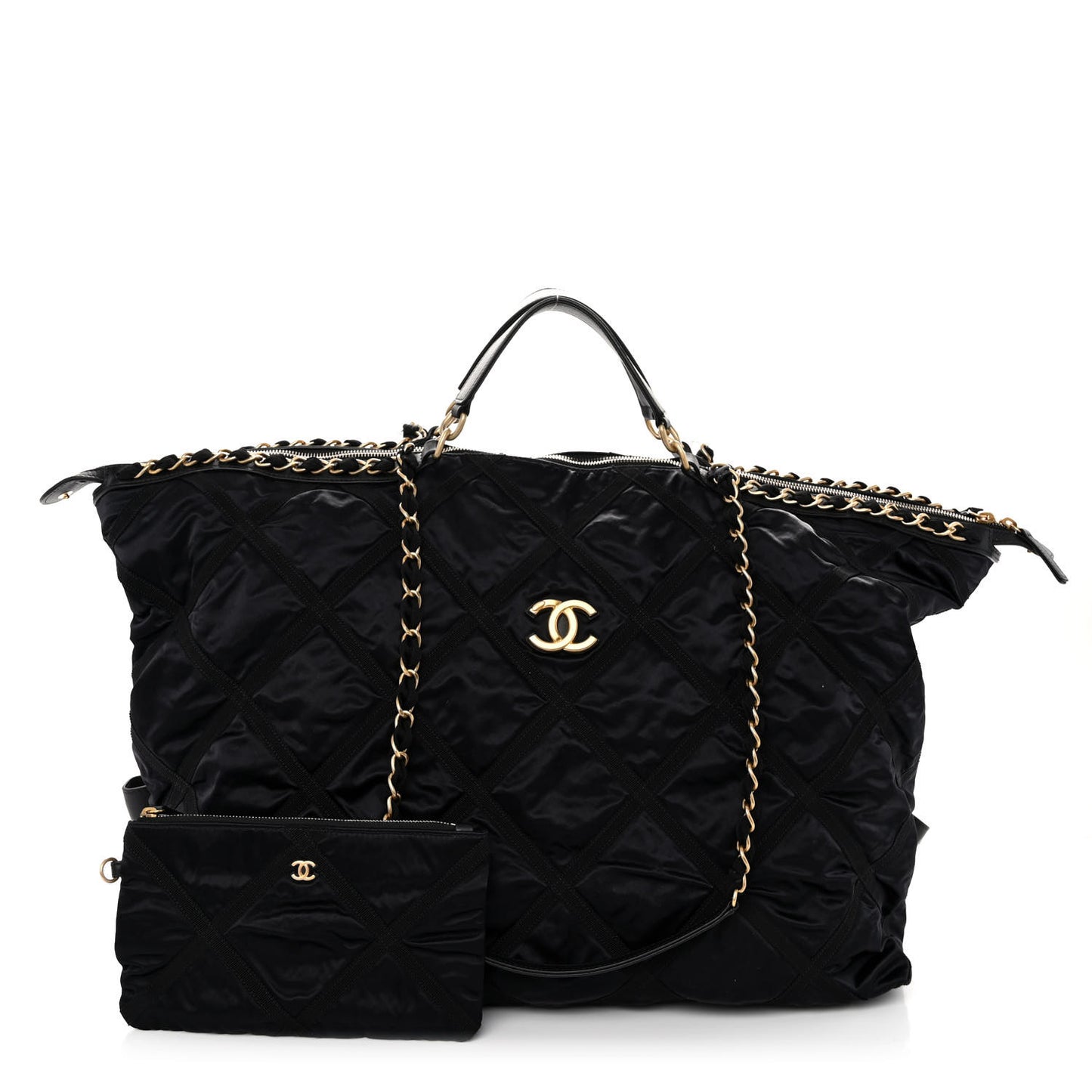 Nylon Grosgrain Quilted Maxi Lifestyle Bowling Black