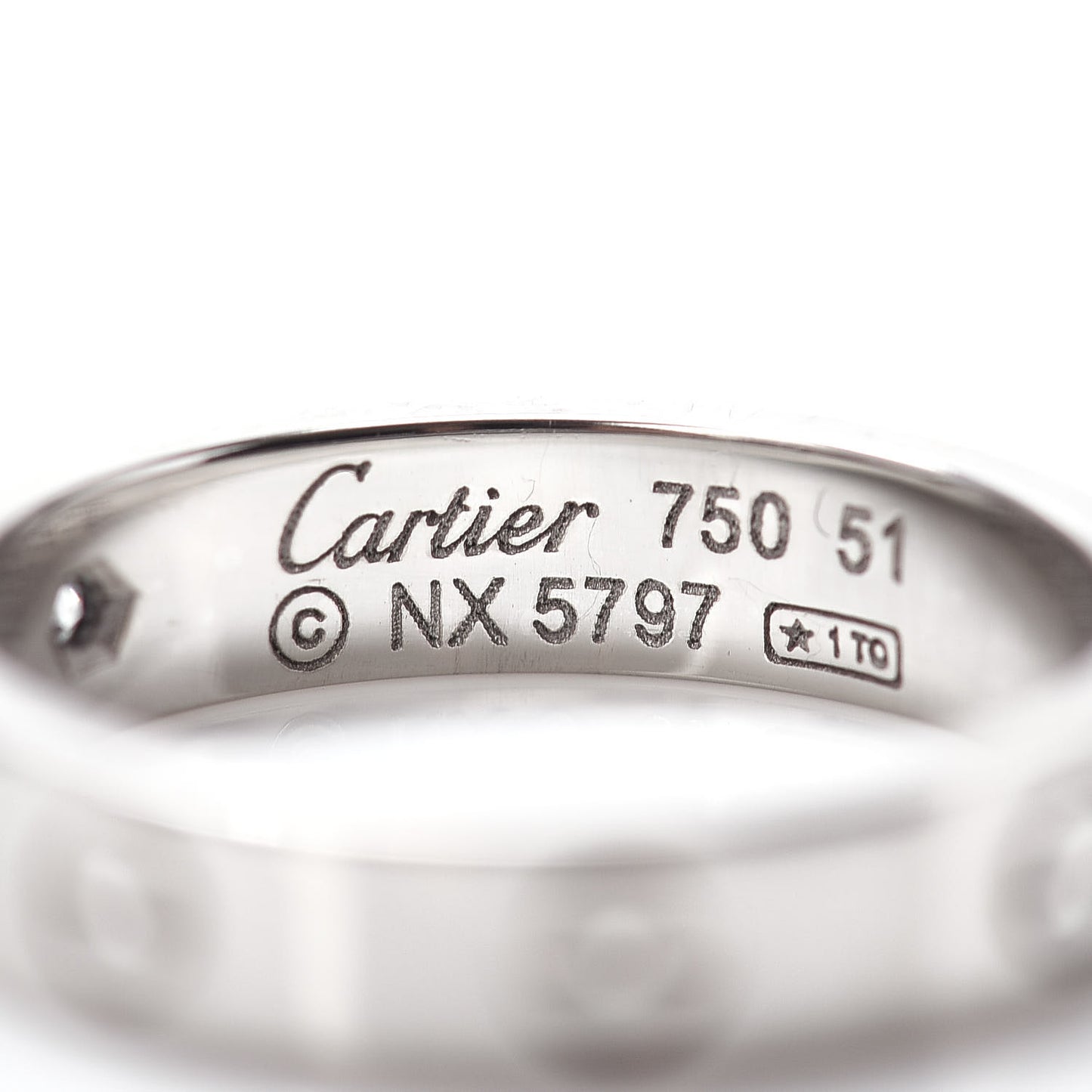 18K White Gold Diamond 4mm LOVE Wedding Band Ring 51 5.75