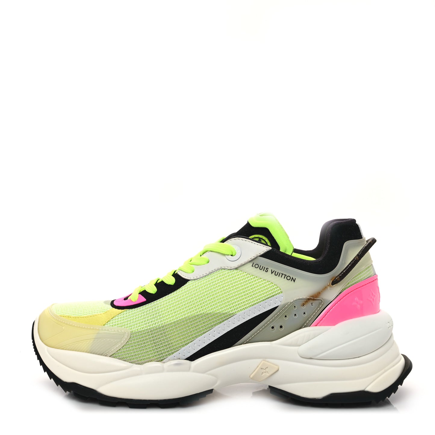 Monogram Calfskin Run 55 Sneakers 40 Pink White Yellow