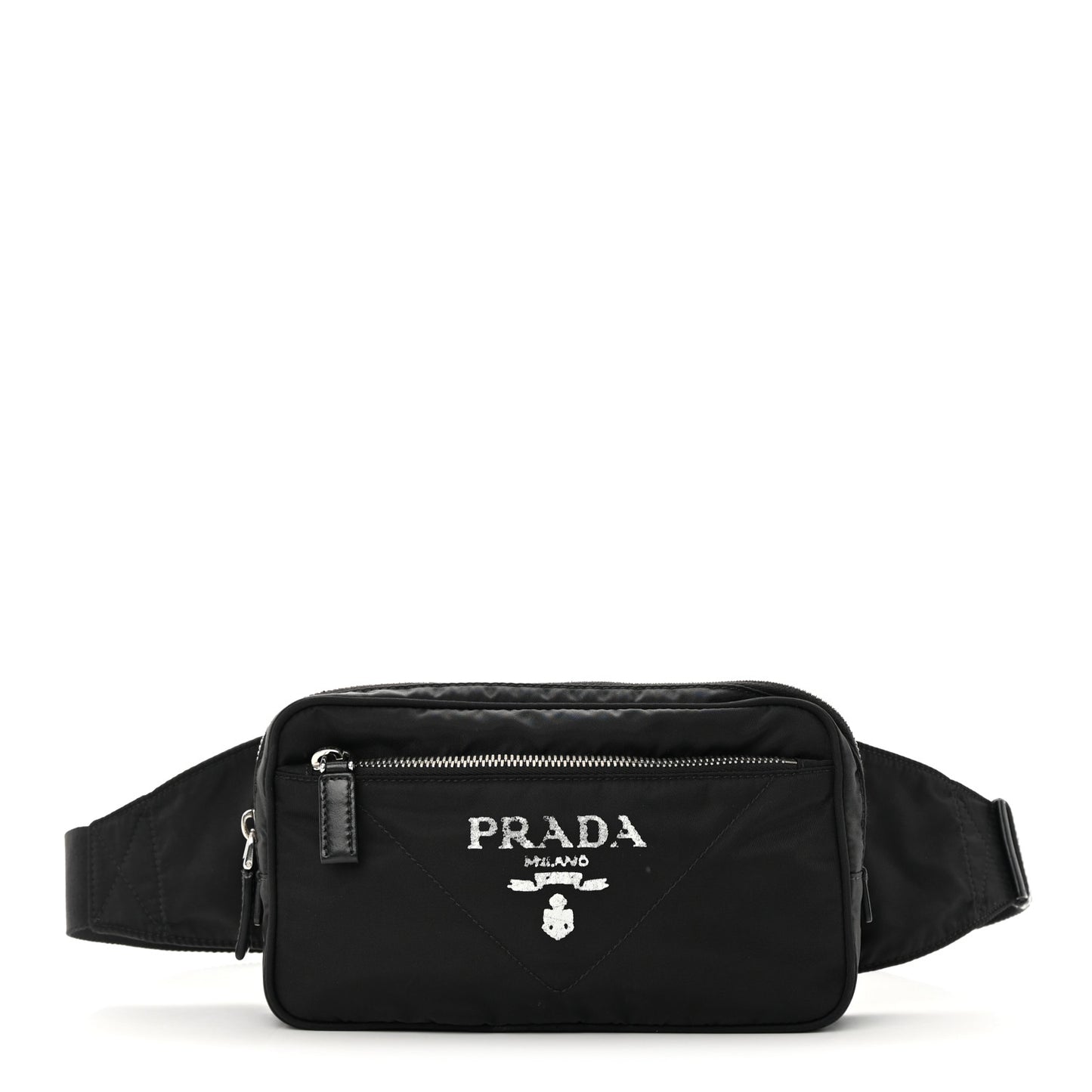 Tessuto Re-Nylon Logo Print Belt Bag Black
