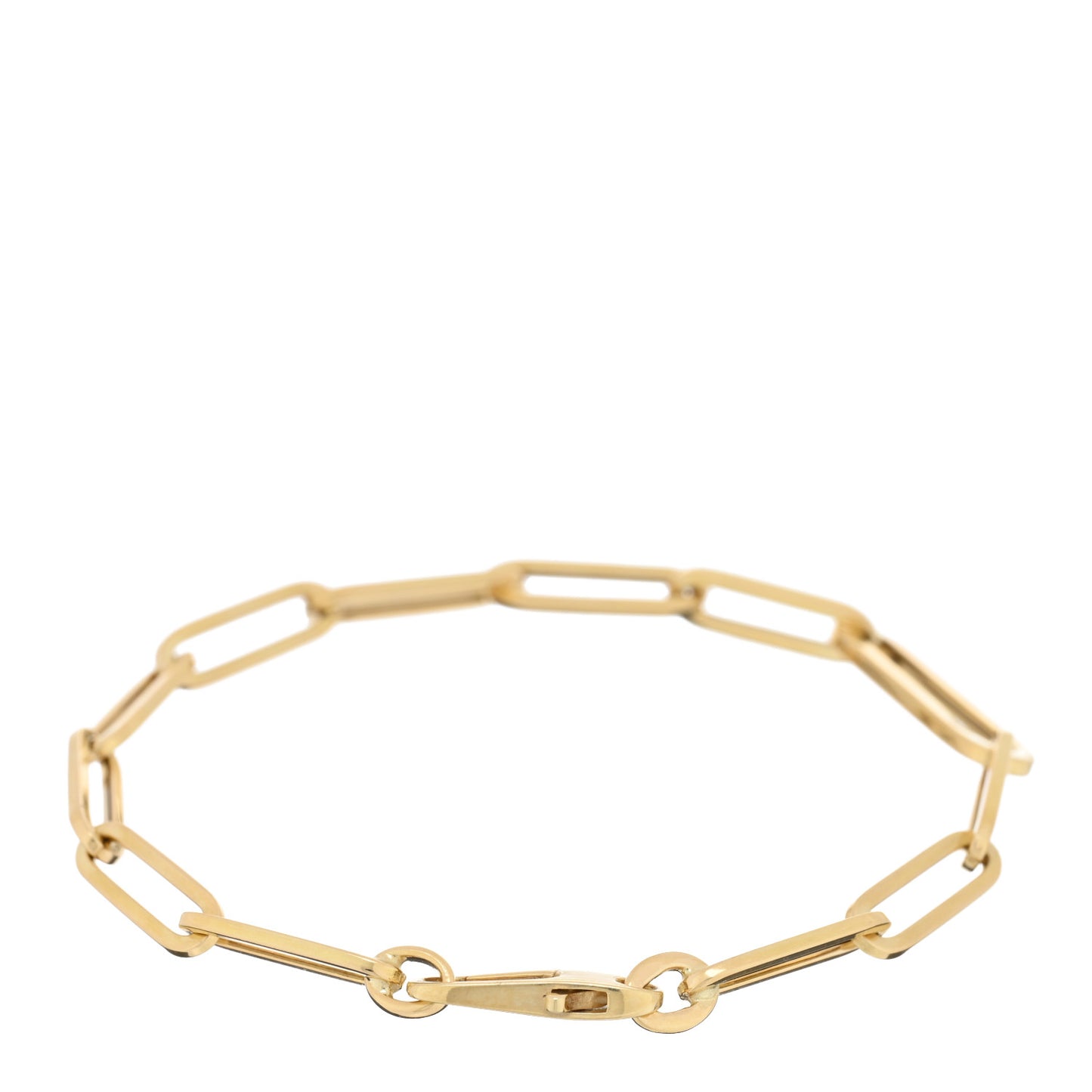 18K Yellow Gold Paper Clip Link Bracelet