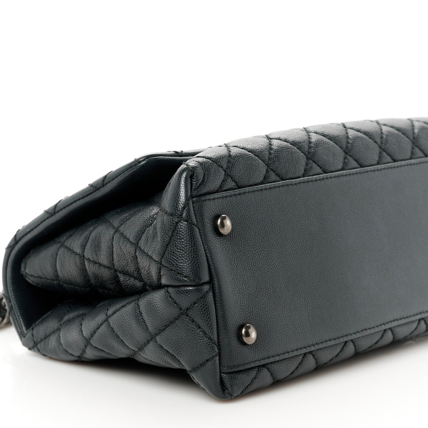 Caviar Quilted Small Coco Handle Flap Black