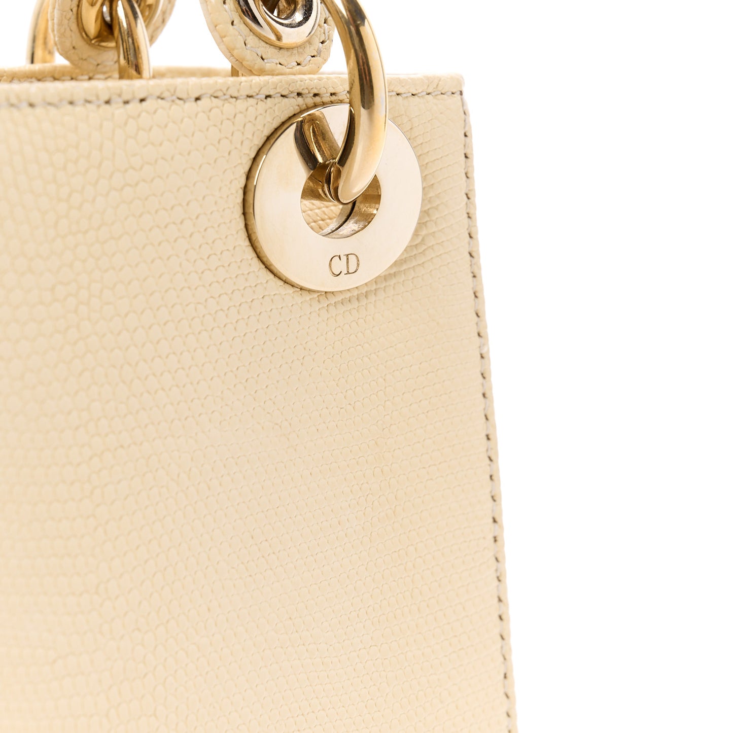 Lizard Mini Lady Dior White