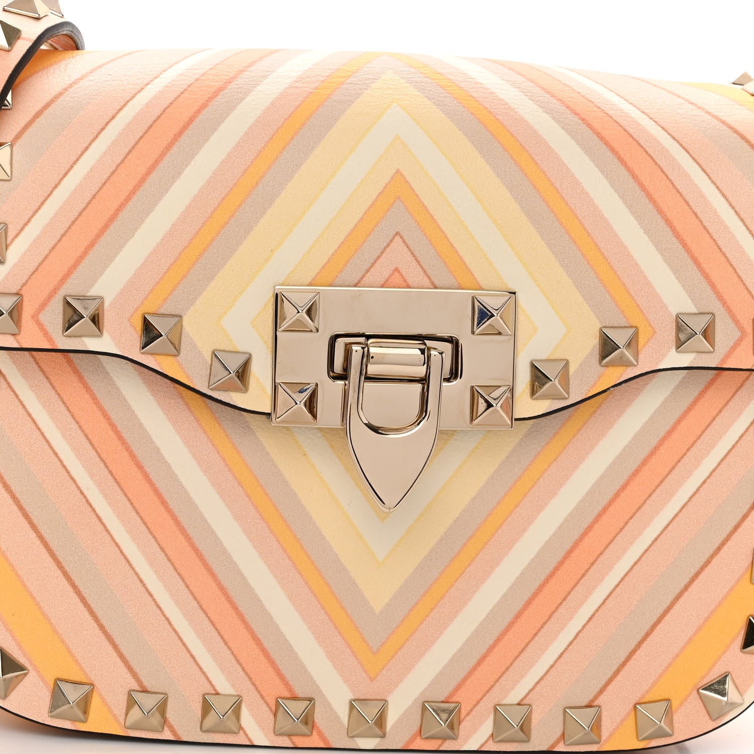 Valentino Garavani Vitello Native Couture 1975 Rockstud Crossbody Bag Mandarin Sorbet 8 of 10