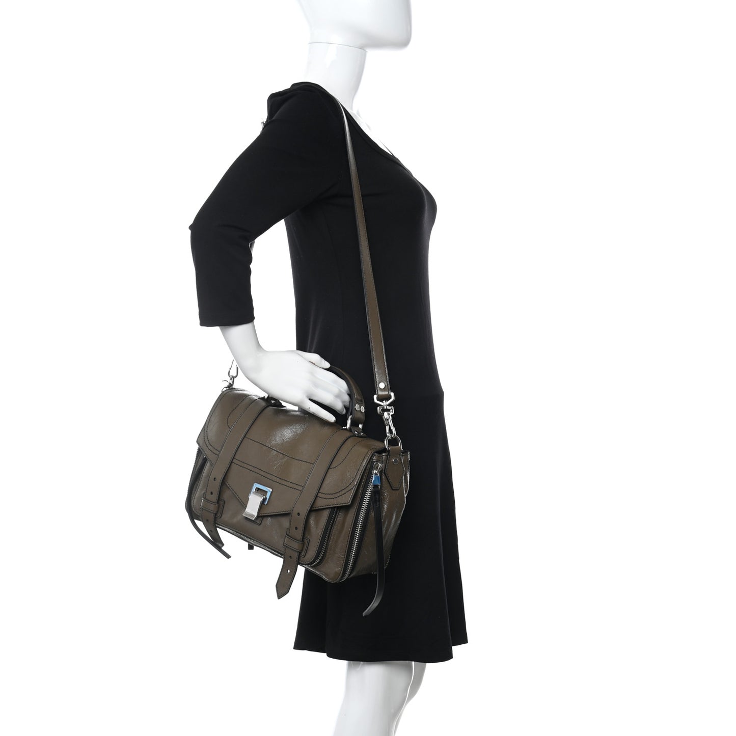 Calfskin Medium Contrast Stitching PS1 Satchel Bay Leaf