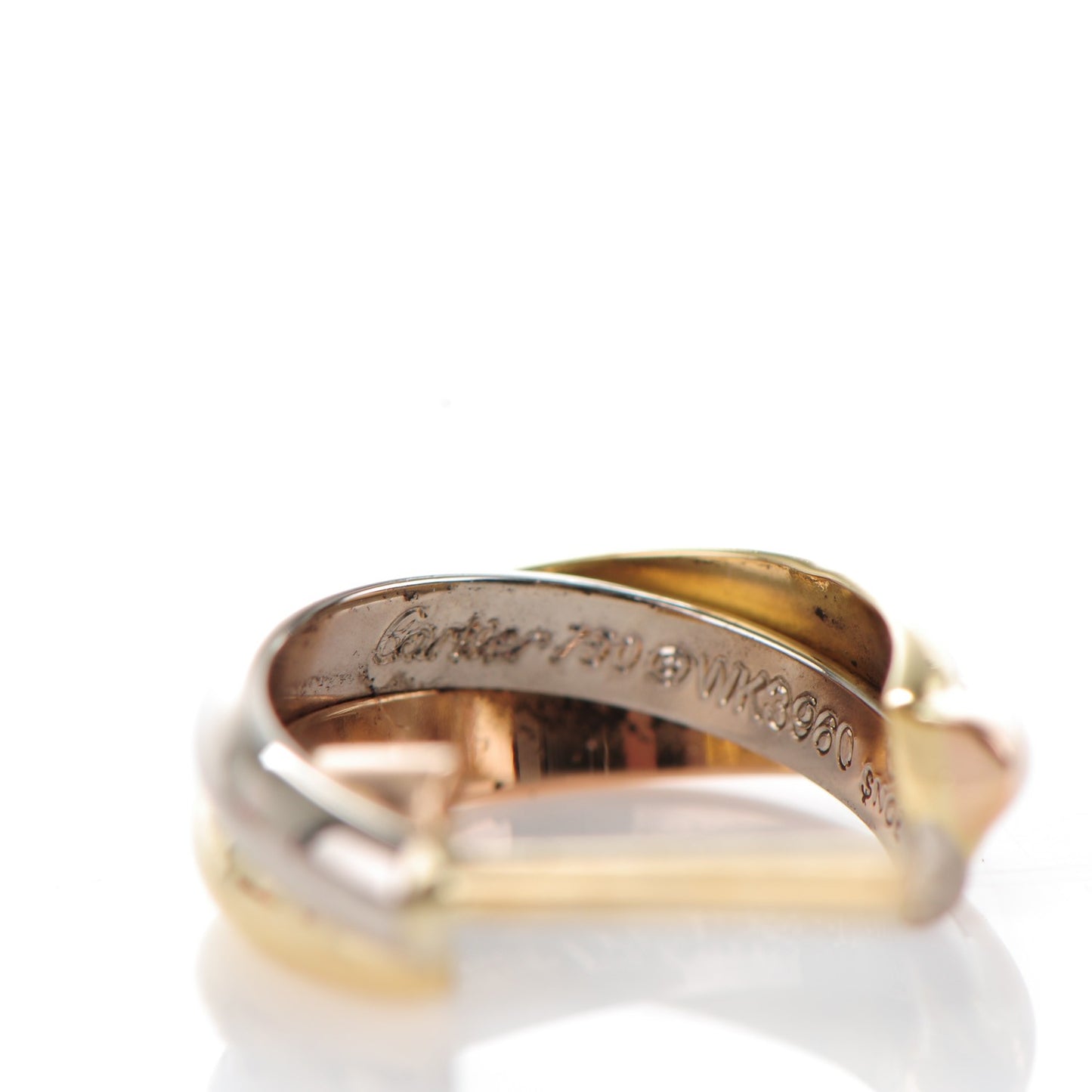 18K Pink Yellow White Gold 13mm Trinity Hoop Earrings