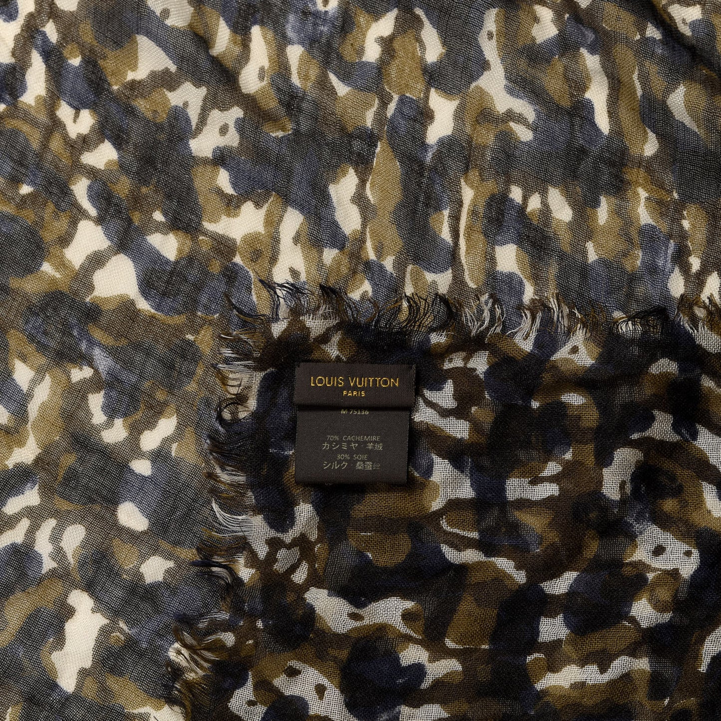 Cashmere Silk Leopard Stole Green