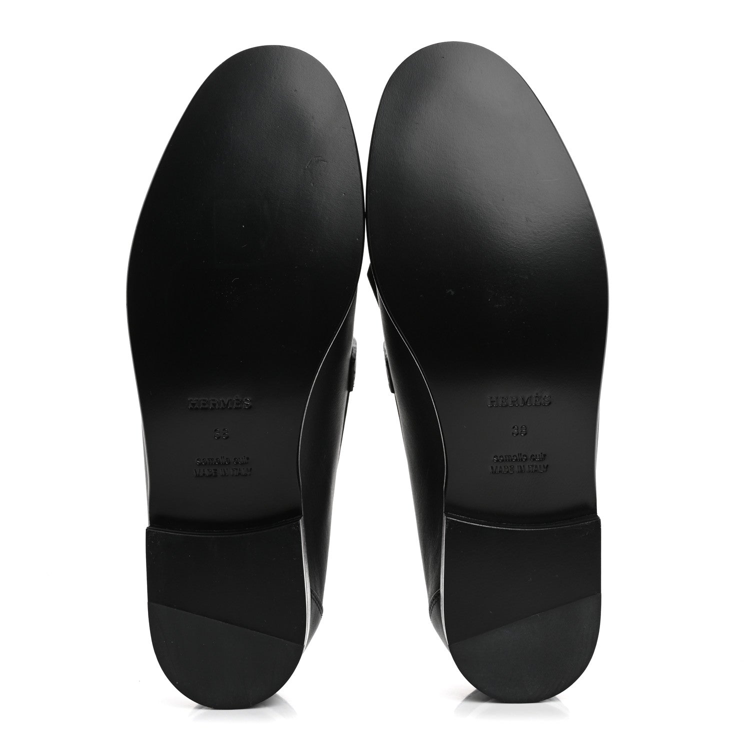 Hermes Fringed Calfskin Womens Destin Loafer 38 Black 6 of 10