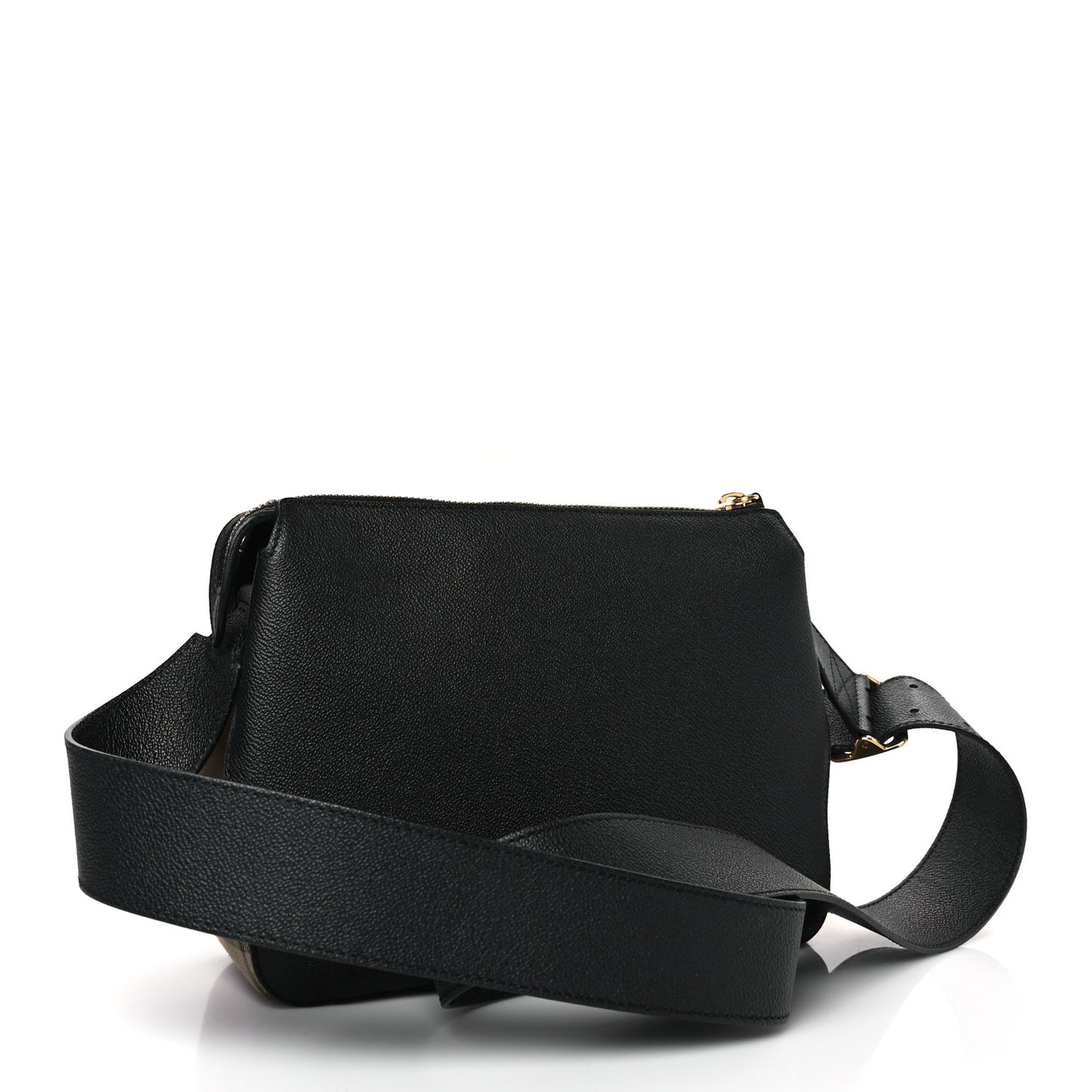 Soft Grain Calfskin House Check Small Helmsley Crossbody Black